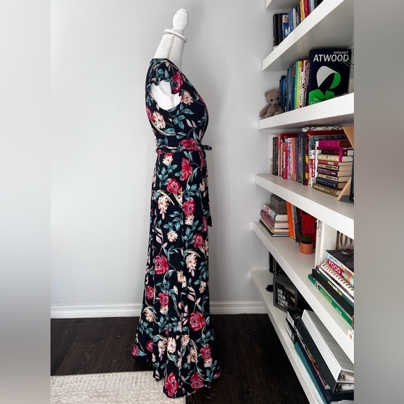 Lovers And Friends Kayla Floral-Print Wrap Maxi Dress Size small - Picture 7 of 16